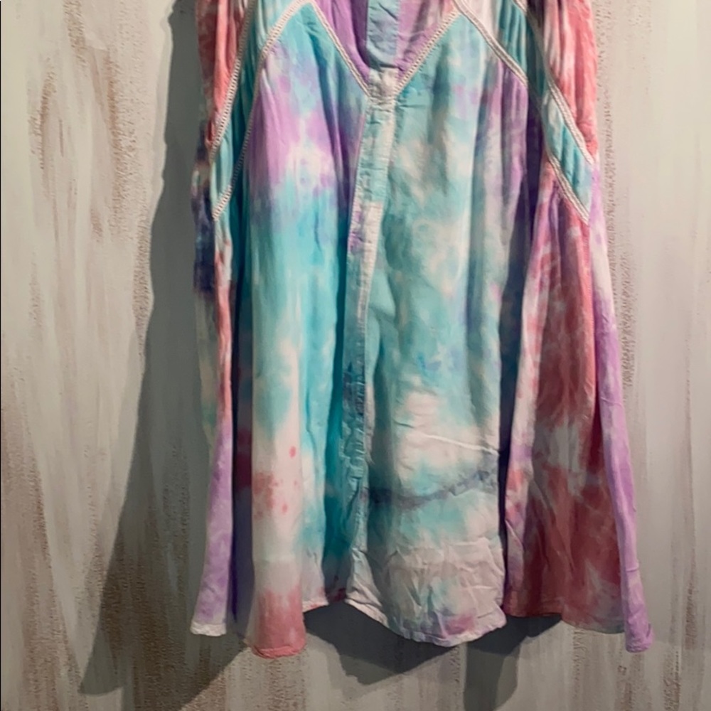 Blue, Pink, and Purple Tie Dye Short Dress